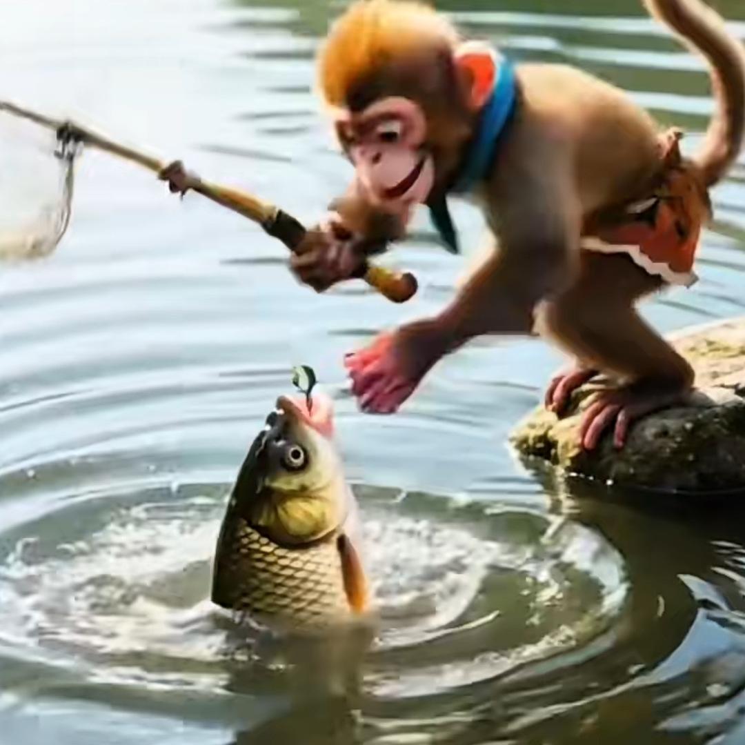 猴子钓鱼