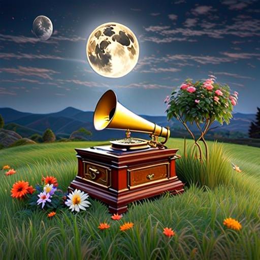 月光下的留声机