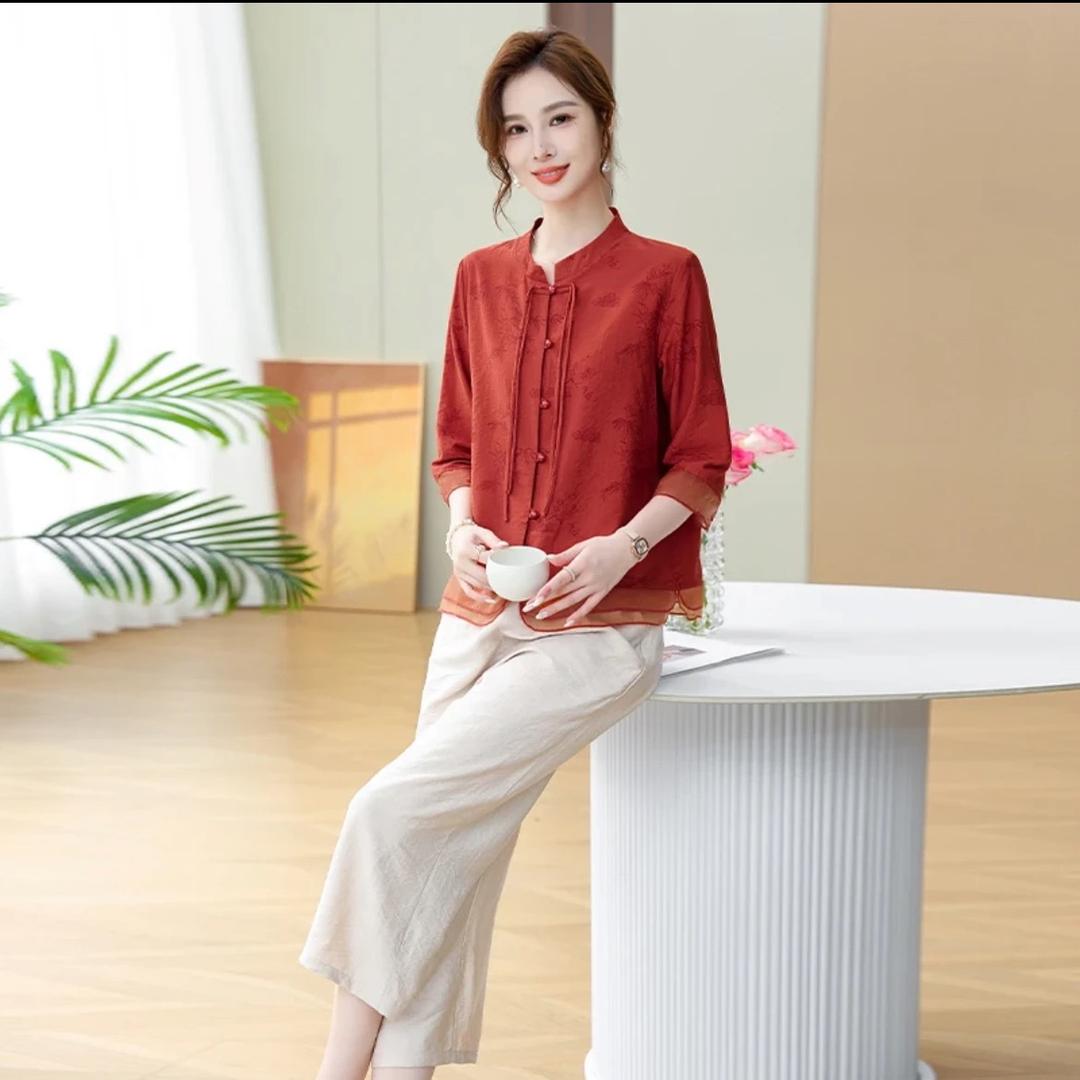 叶子新中式妈妈装
