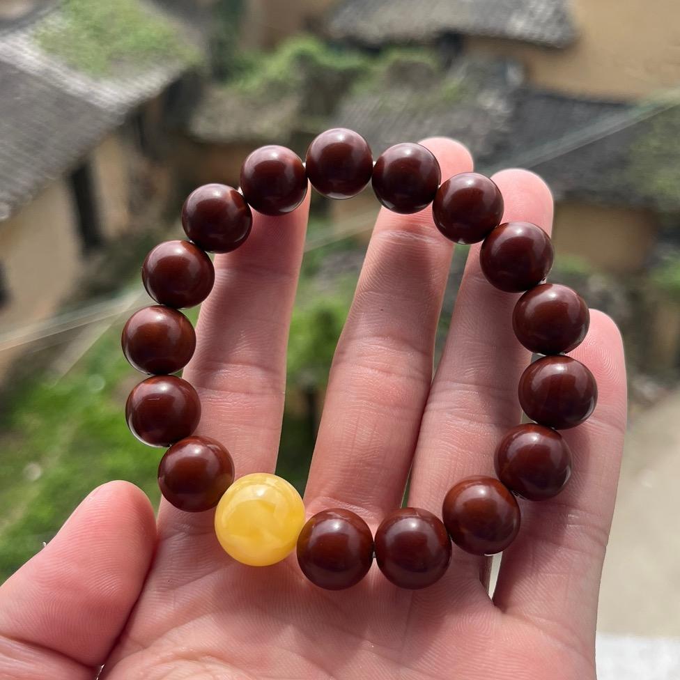 可乐橄榄核原料光珠手串