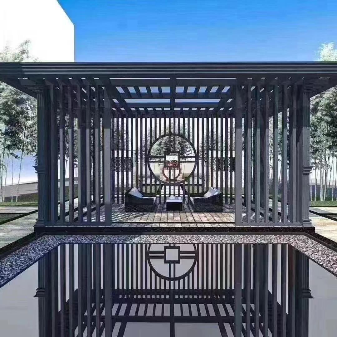 雅阁防腐木古建鼎盛铁艺铝艺