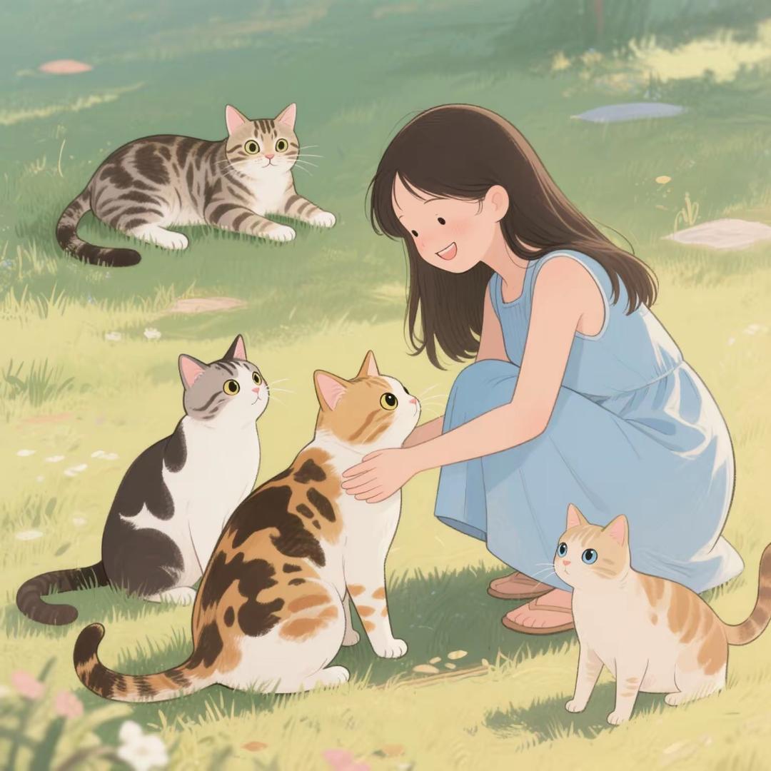 四只猫今天干嘛了