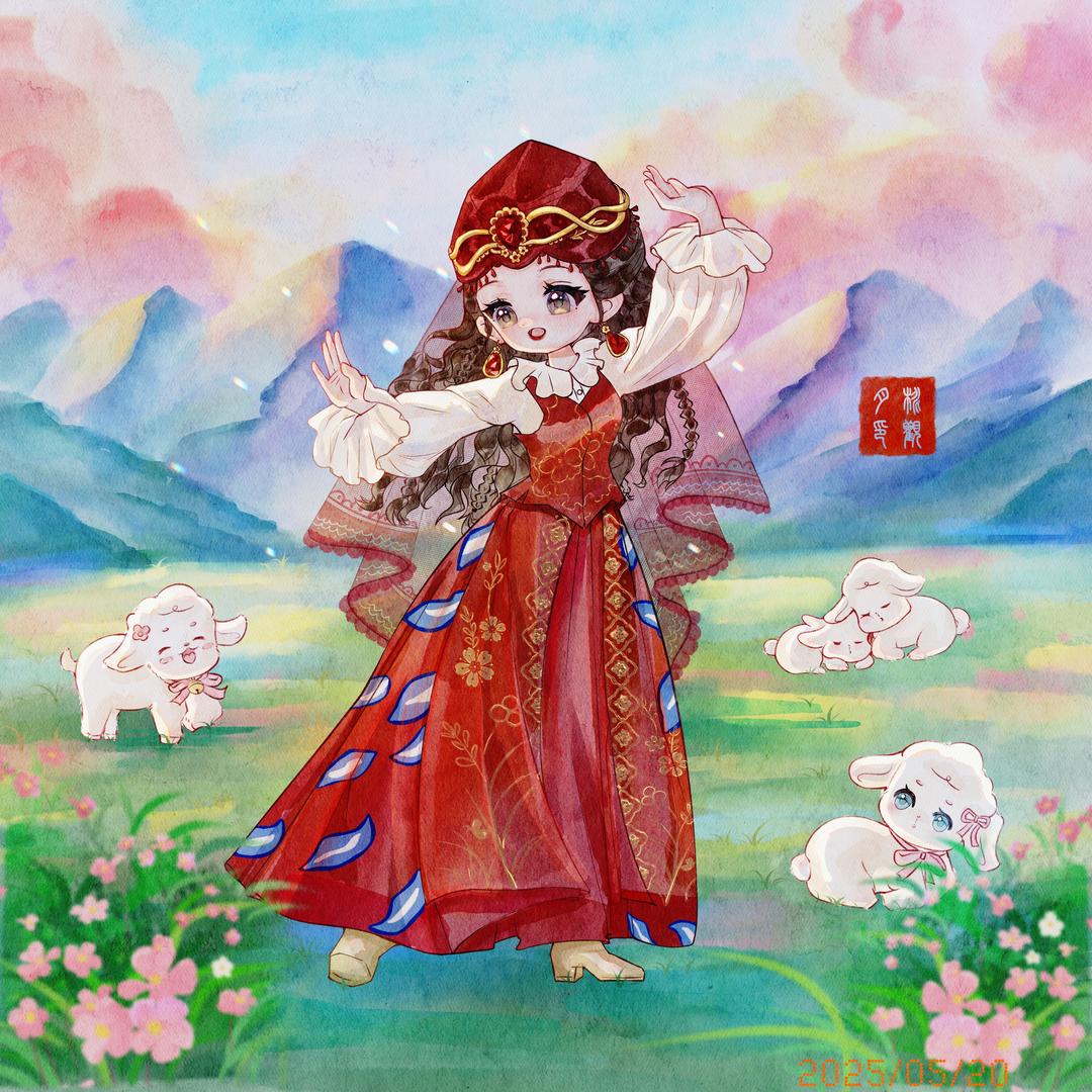 桃观月