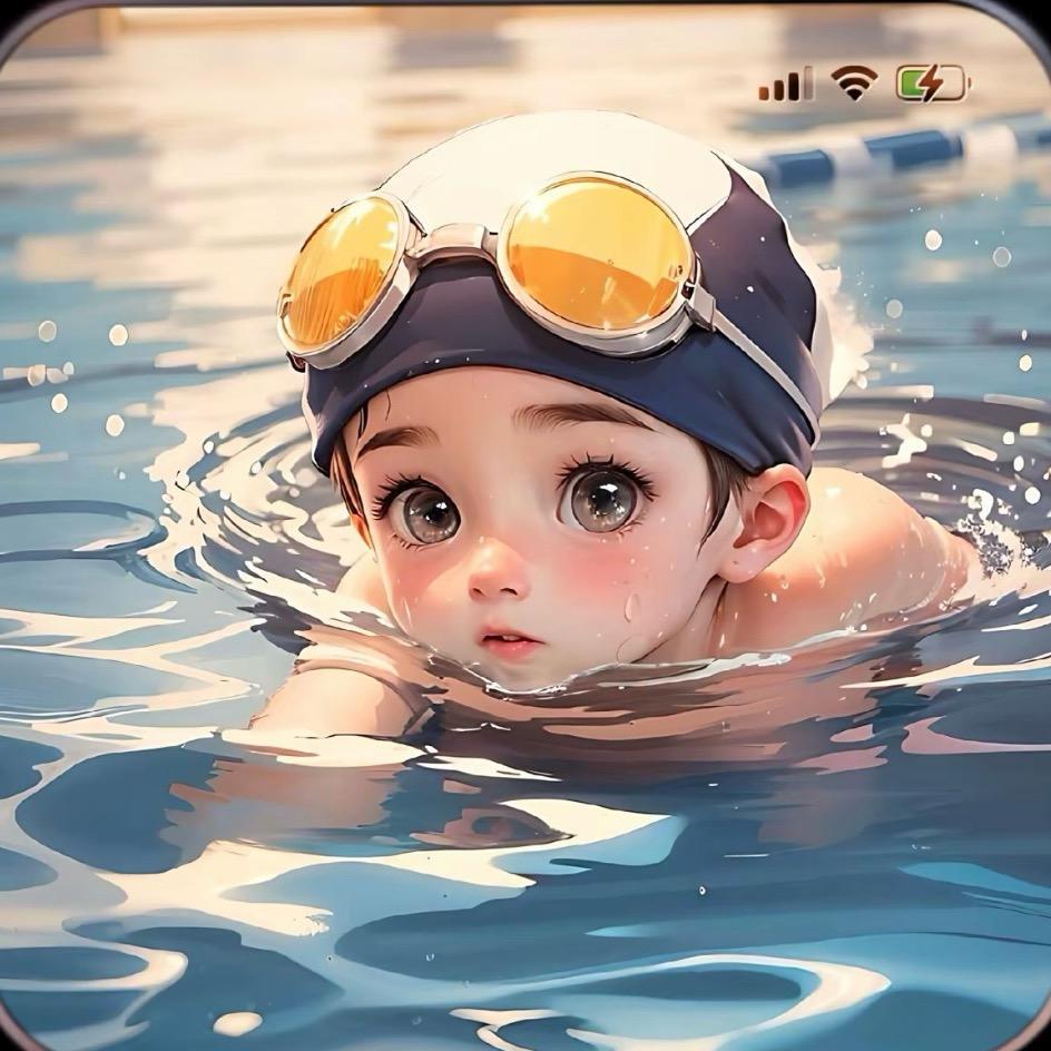 万豪刘教练学游泳