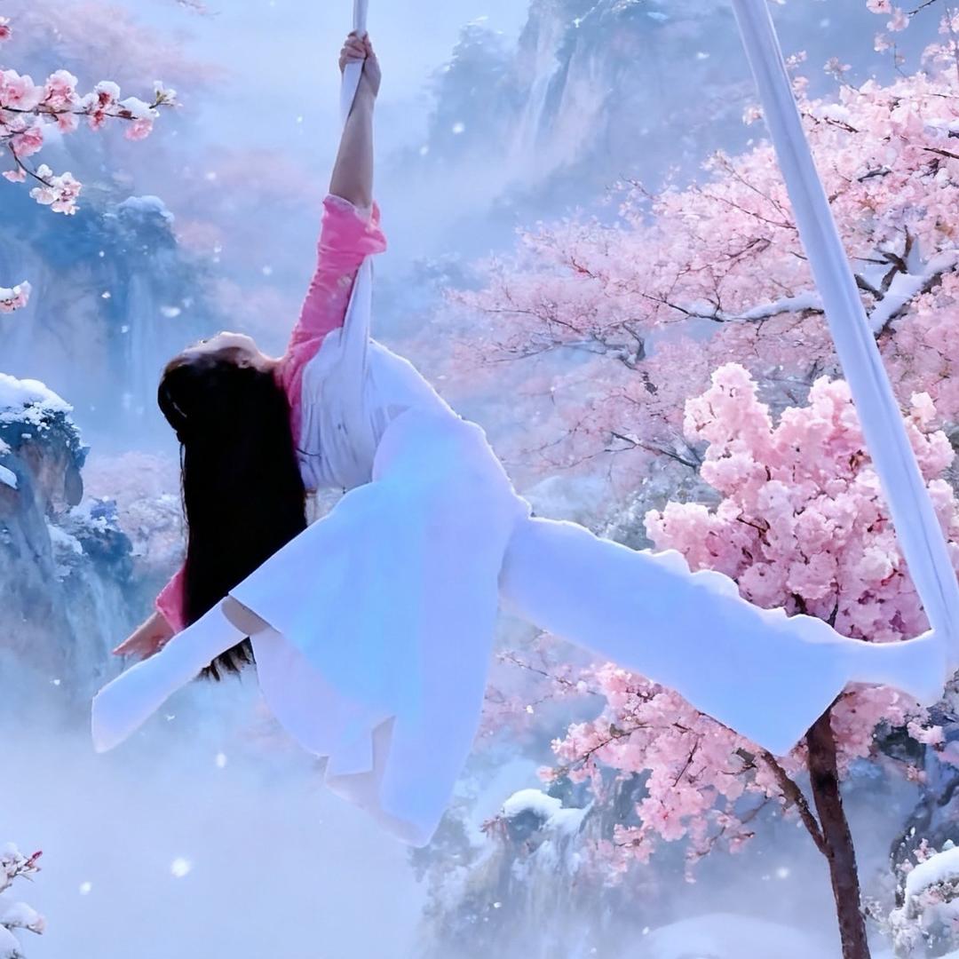 书晴唯美空中瑜伽