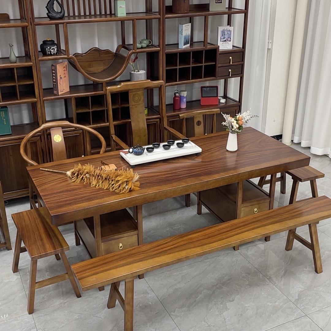 黑胡桃大板茶桌工厂