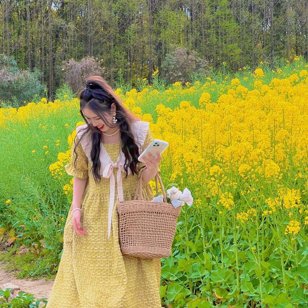 本素棉麻小号-桃花