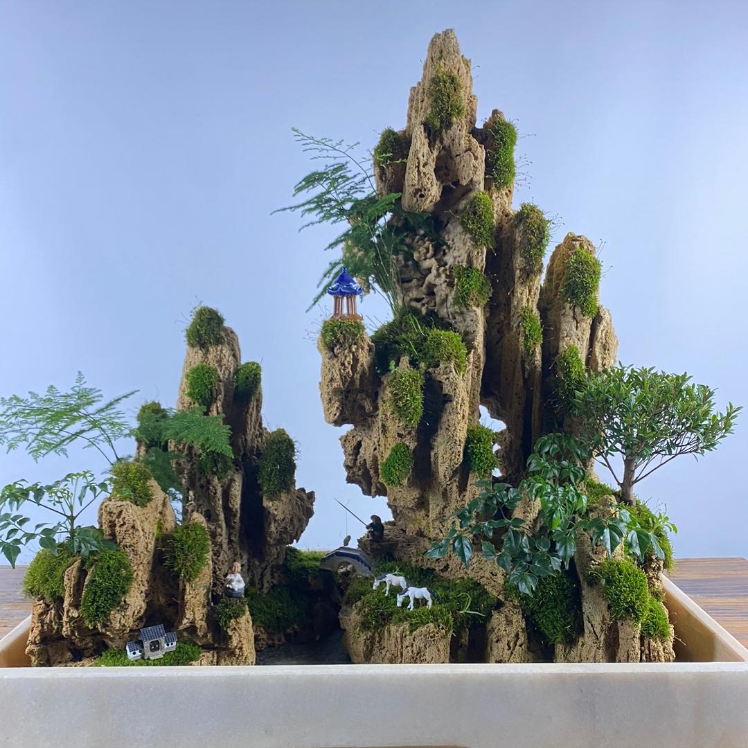 卖假山的小阿姨（吸水石假山）