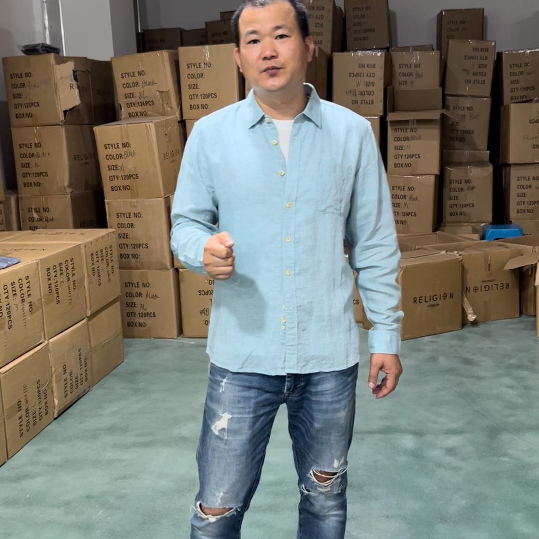 外贸亚麻正品男装