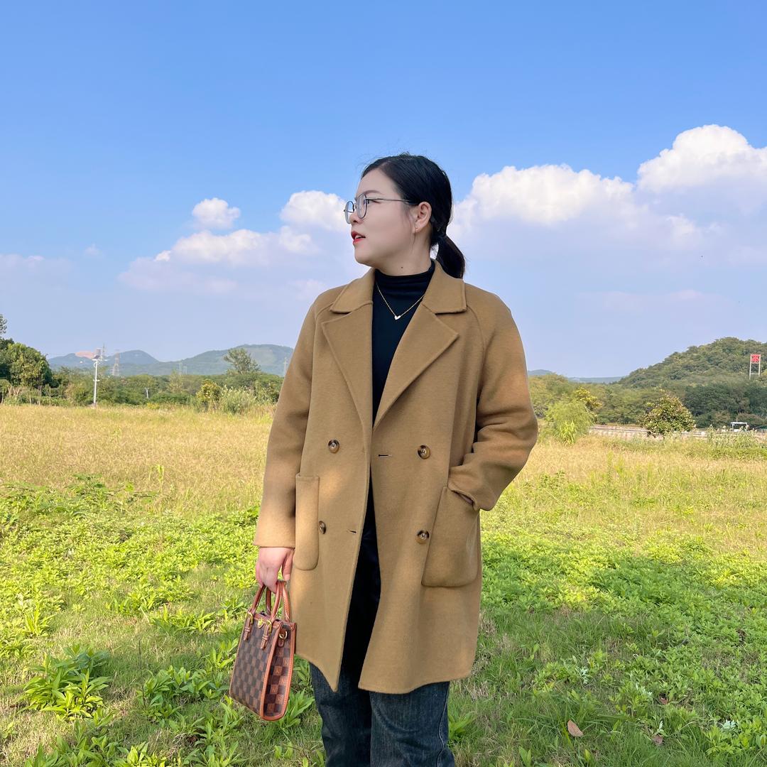 豆豆大码女装羊毛大衣