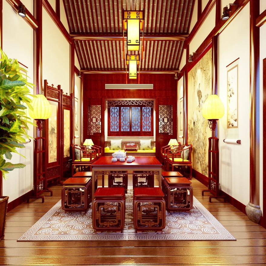 乾古红木中式装修