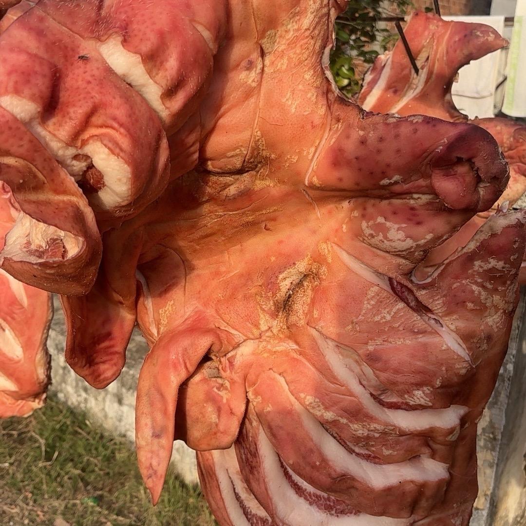 敬神猪头（手工制作的腊猪头）