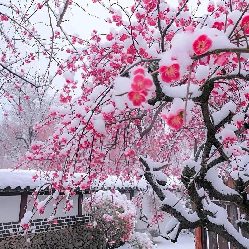 落雪听梅