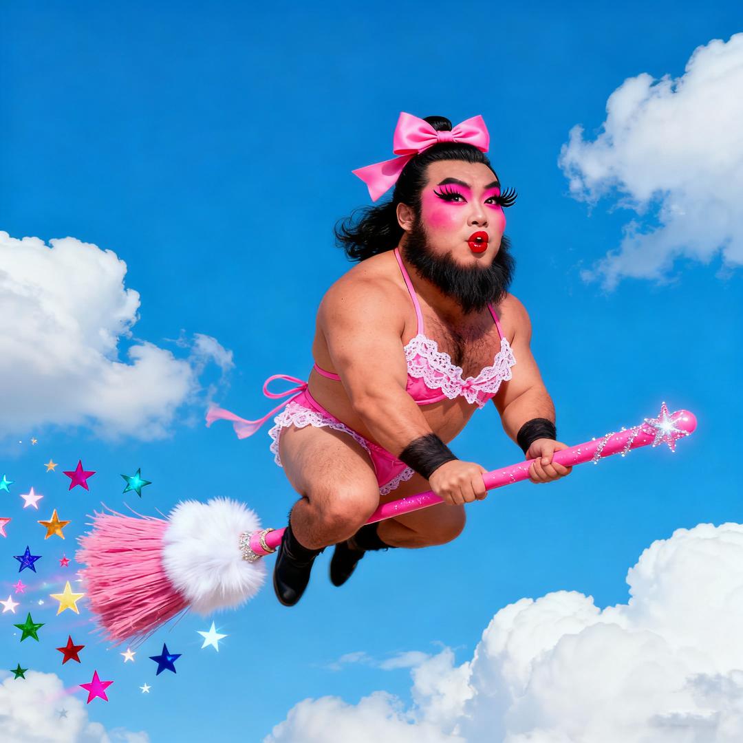 👹娇滴滴的猛张飞喝完酒就爱骑着扫把飞