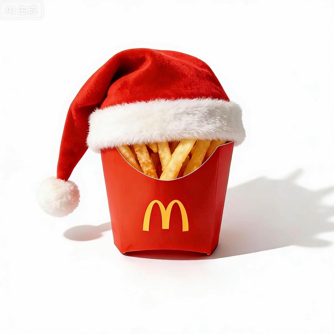 一盒金黄酥脆饱满咸香浓郁的麦当劳热脆薯条