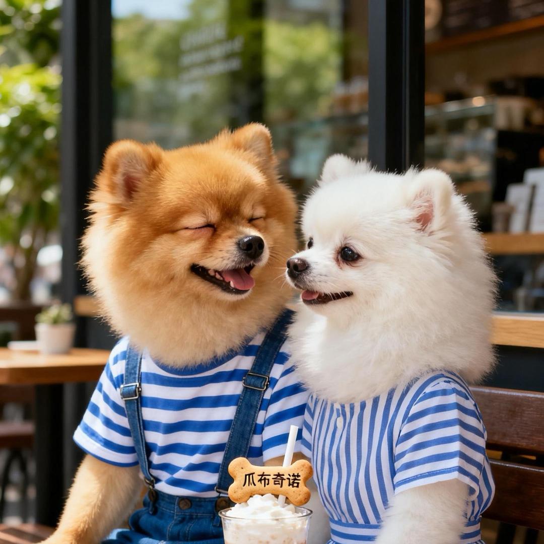 陪两只博美长大