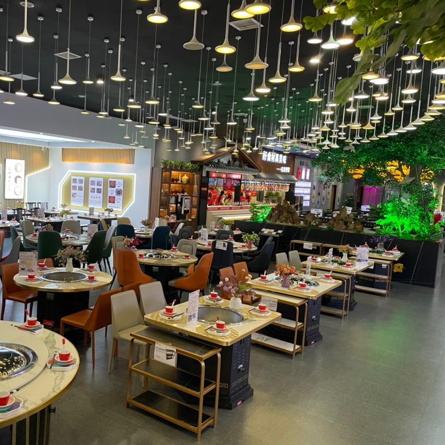 盈俊铁锅炖灶台中餐桌火锅桌椅