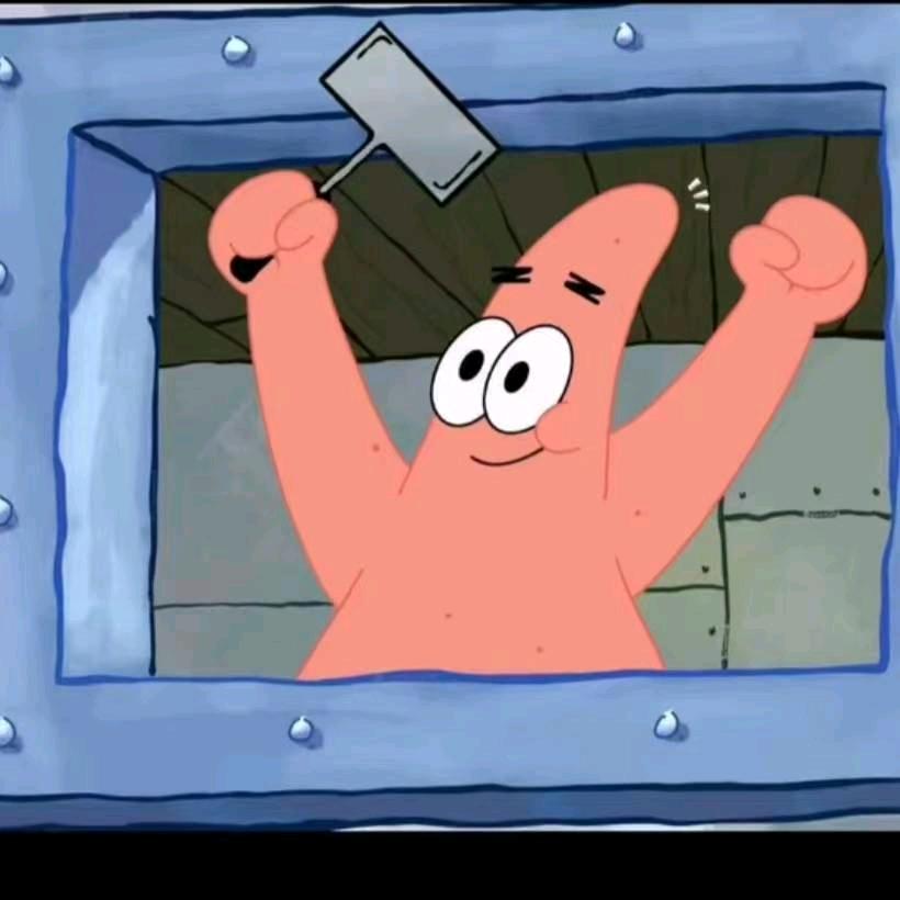 一只不会游泳的派大星