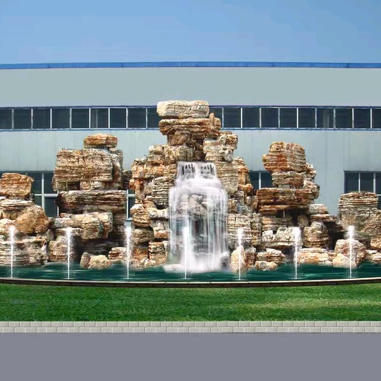 假山喷泉园林古建