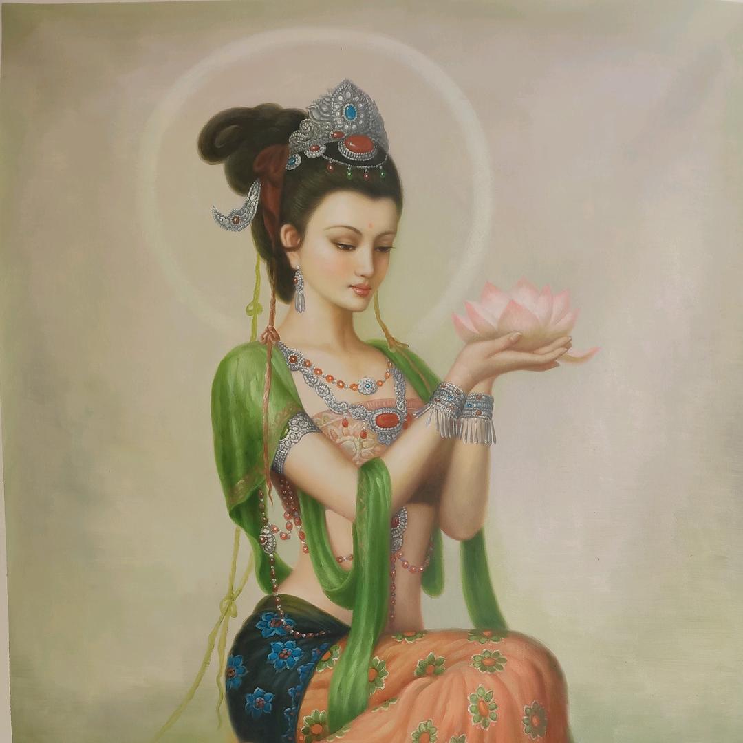 天之蓝油画