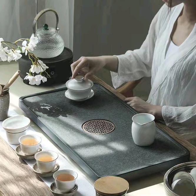 墨八闽石茶盘