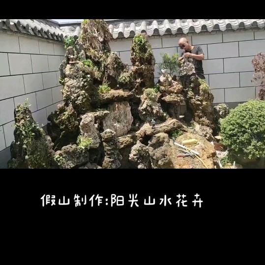 阳光山水花卉～假山制作