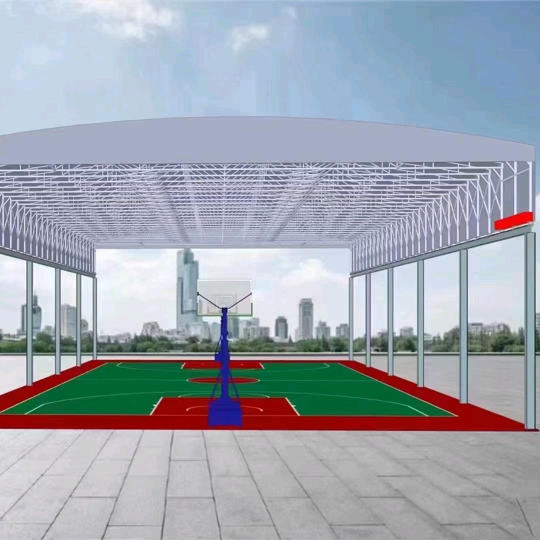 推拉棚 篮球场电动雨棚