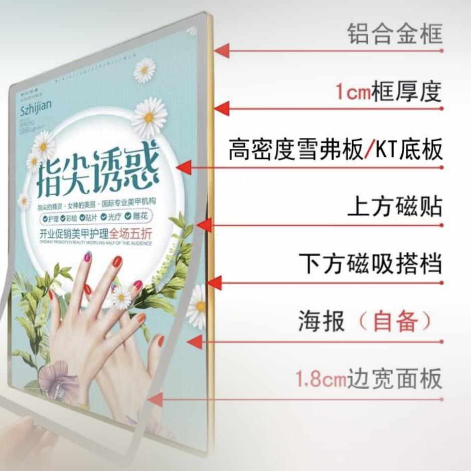 南茂玻璃抽画灯箱，磁吸海报框工厂