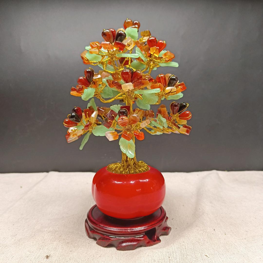 天然玛瑙树摆件