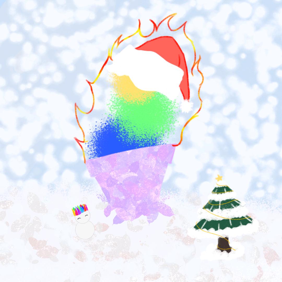 冬日限定火焰雪糕