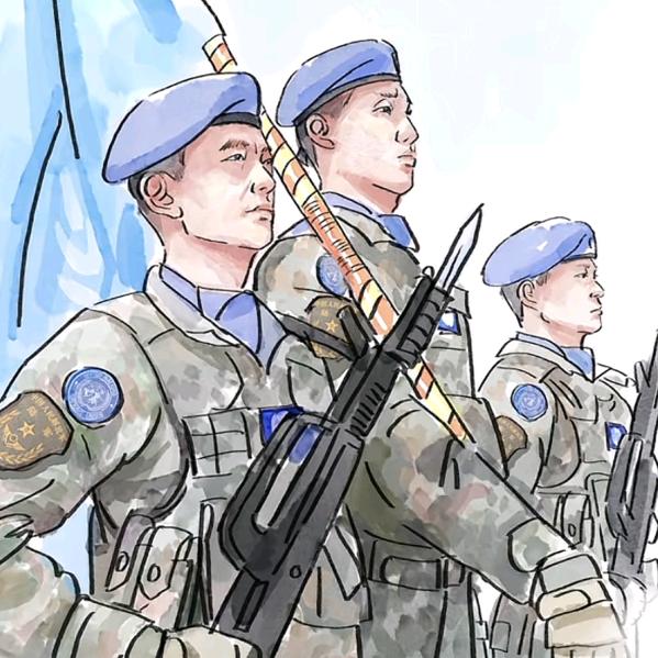 紧握手中枪誓死捍卫祖国