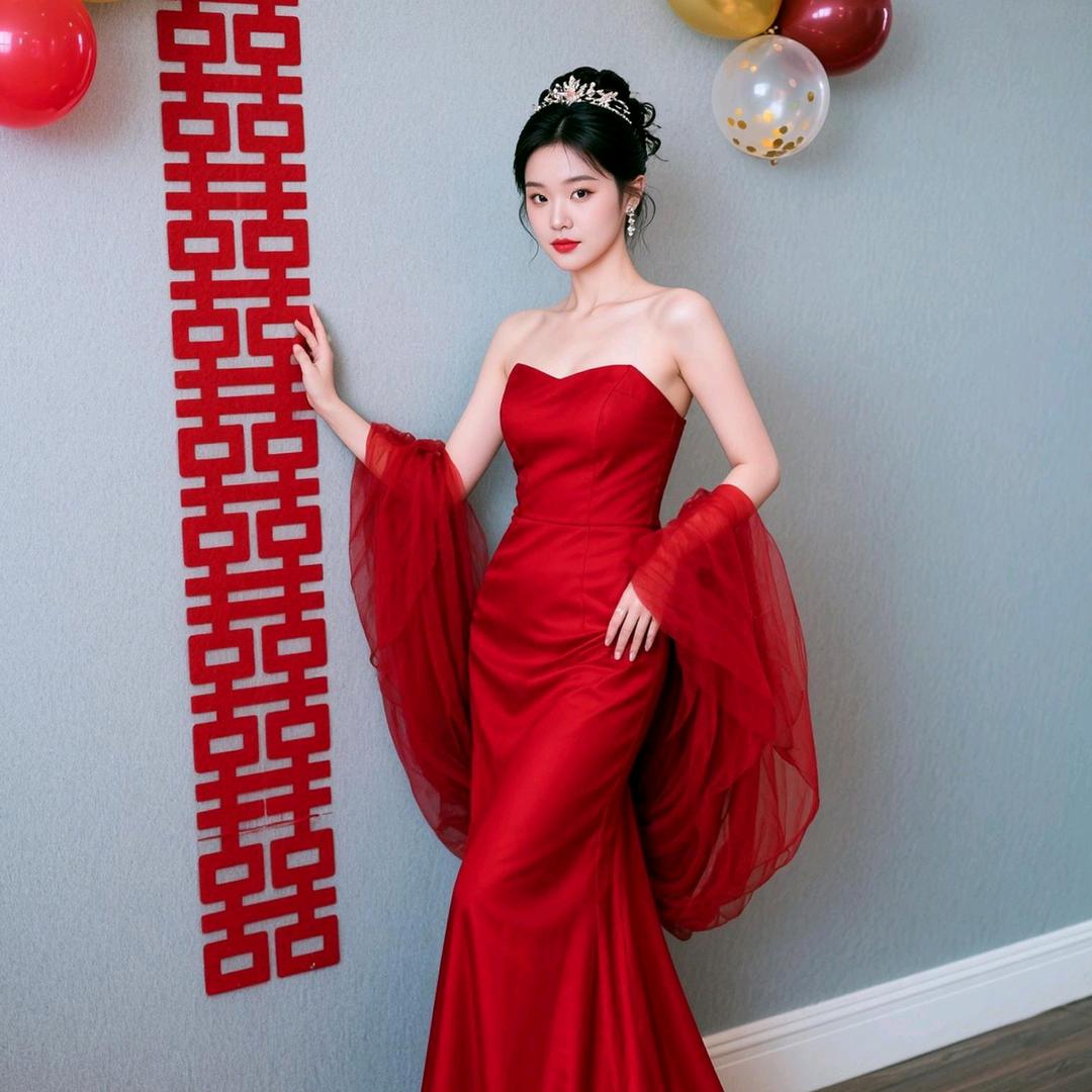 粉红色婚纱向日葵可爱阳光小美女