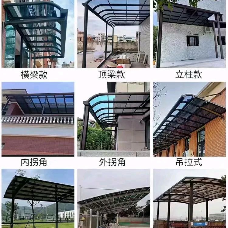 房山小齐耐力板雨棚工厂安装设计