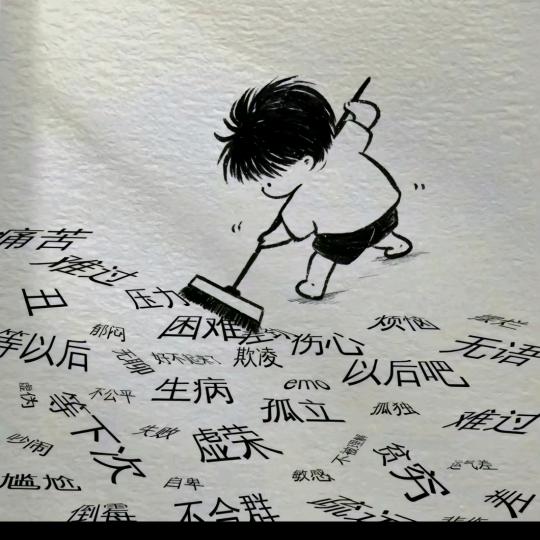 魟秋拾起落叶