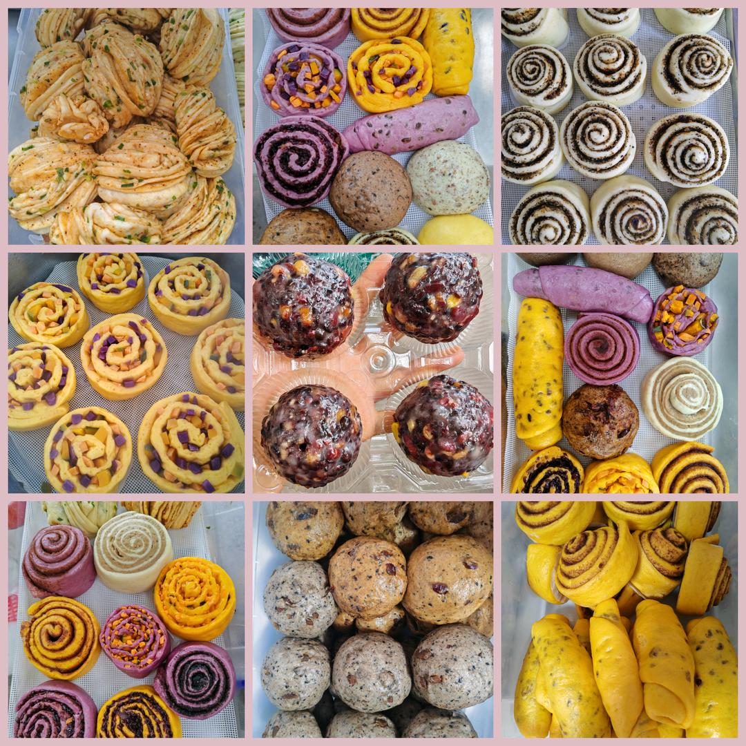 鲁山杂粮粘豆包，花样馒头