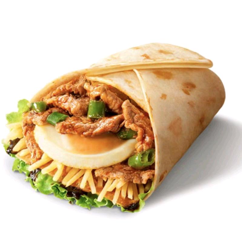 大饼卷小炒牛肉蛋