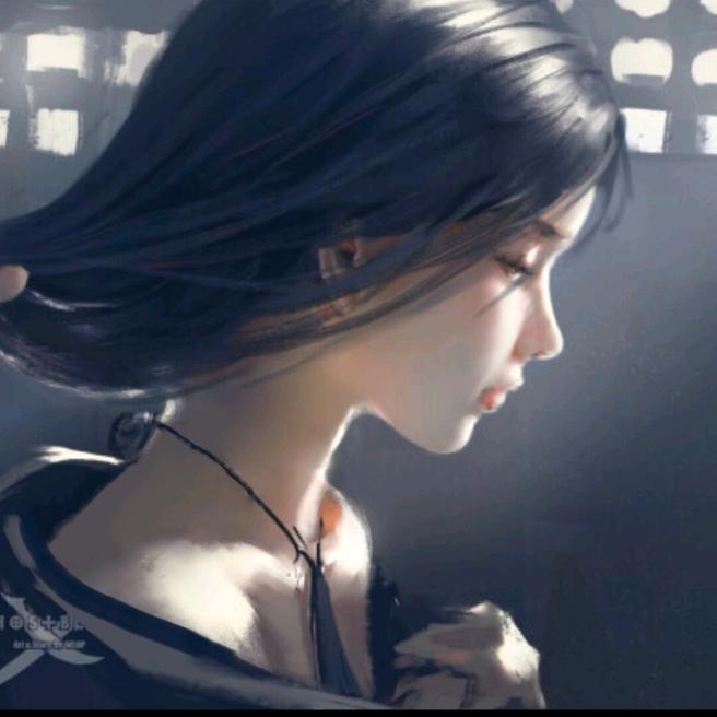 竹叶清正在画