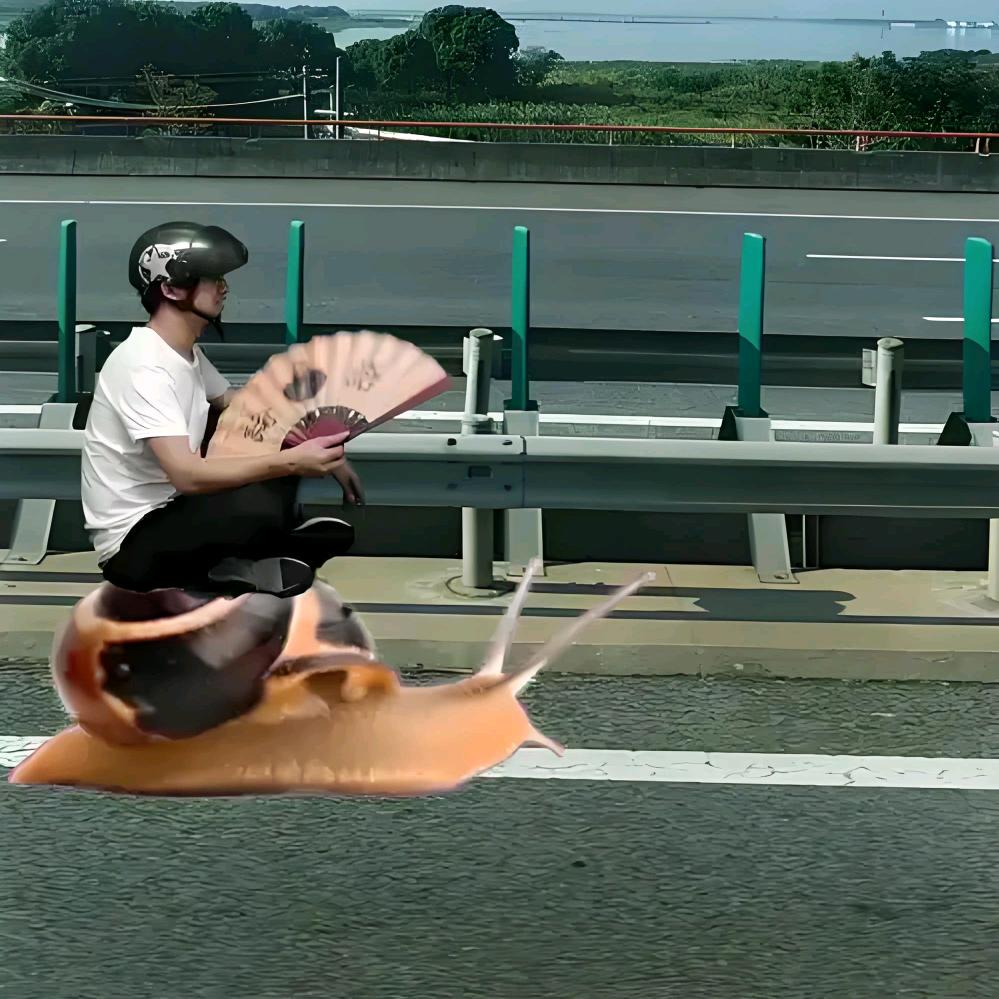 骑着蜗牛跑高速