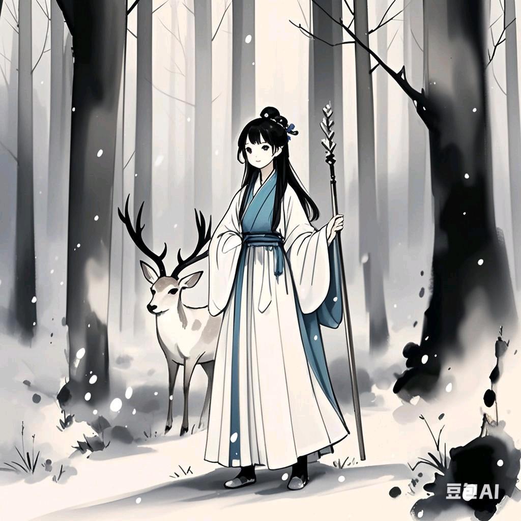晚雪听鹿鸣