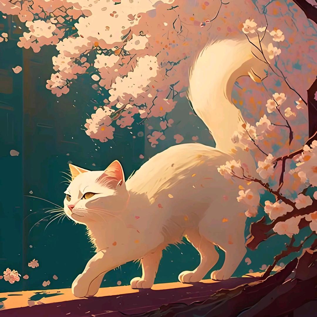 樱花与猫