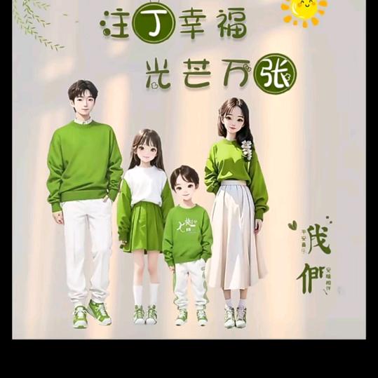 幸福快乐的一家人