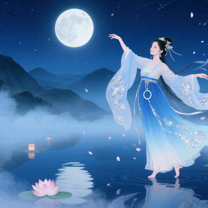月下起舞。