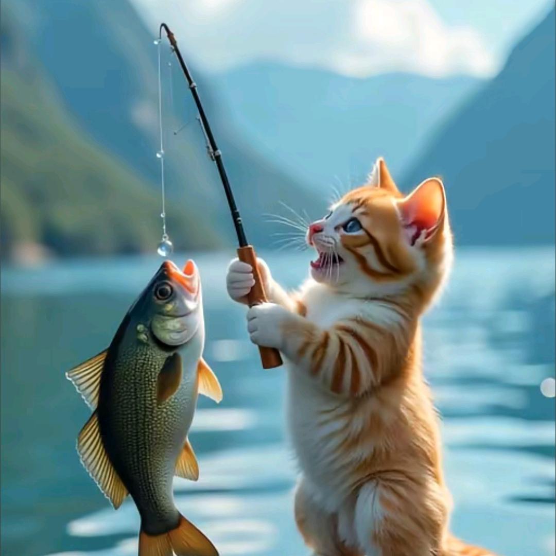 小猫钓鱼
