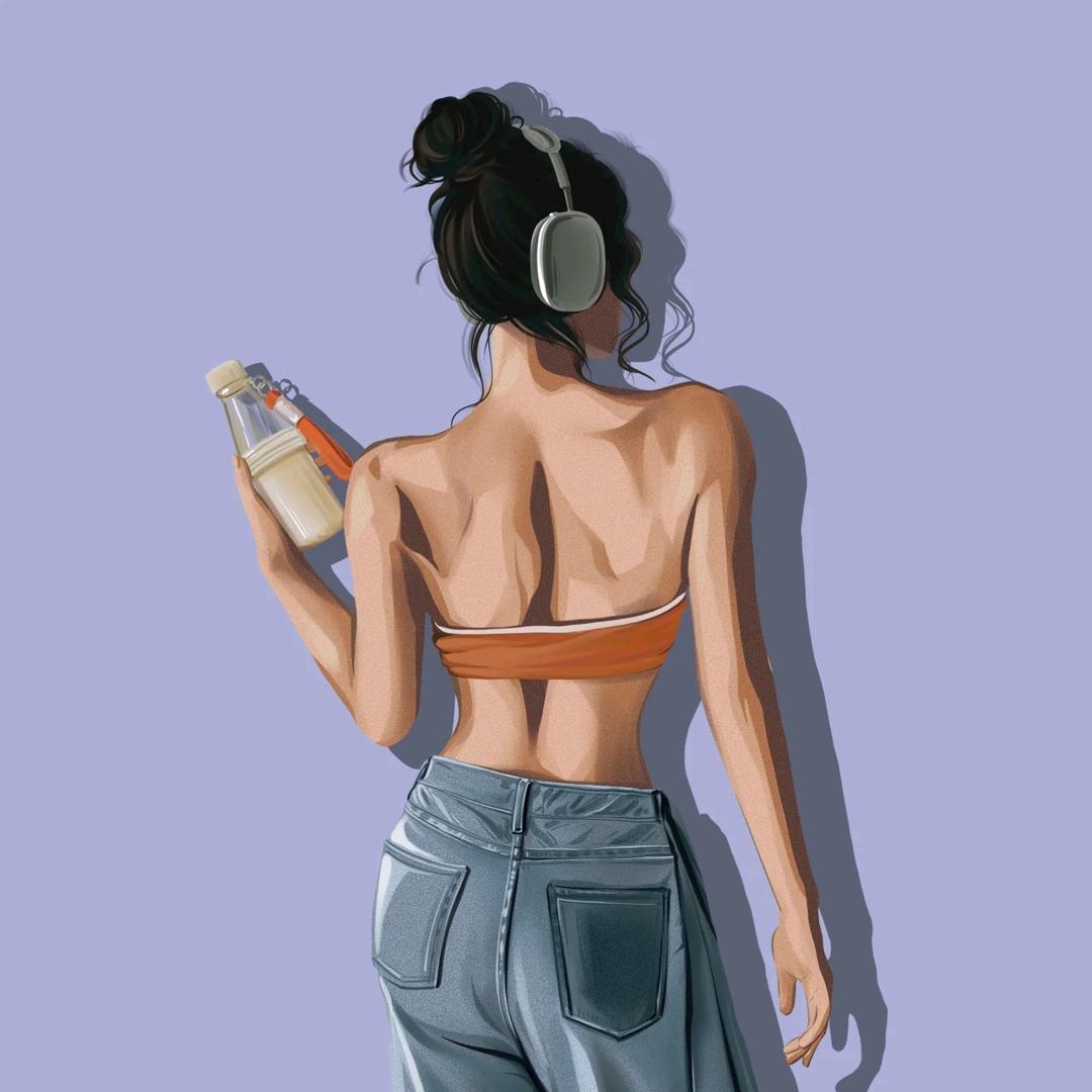 拿铁女子健身的美月