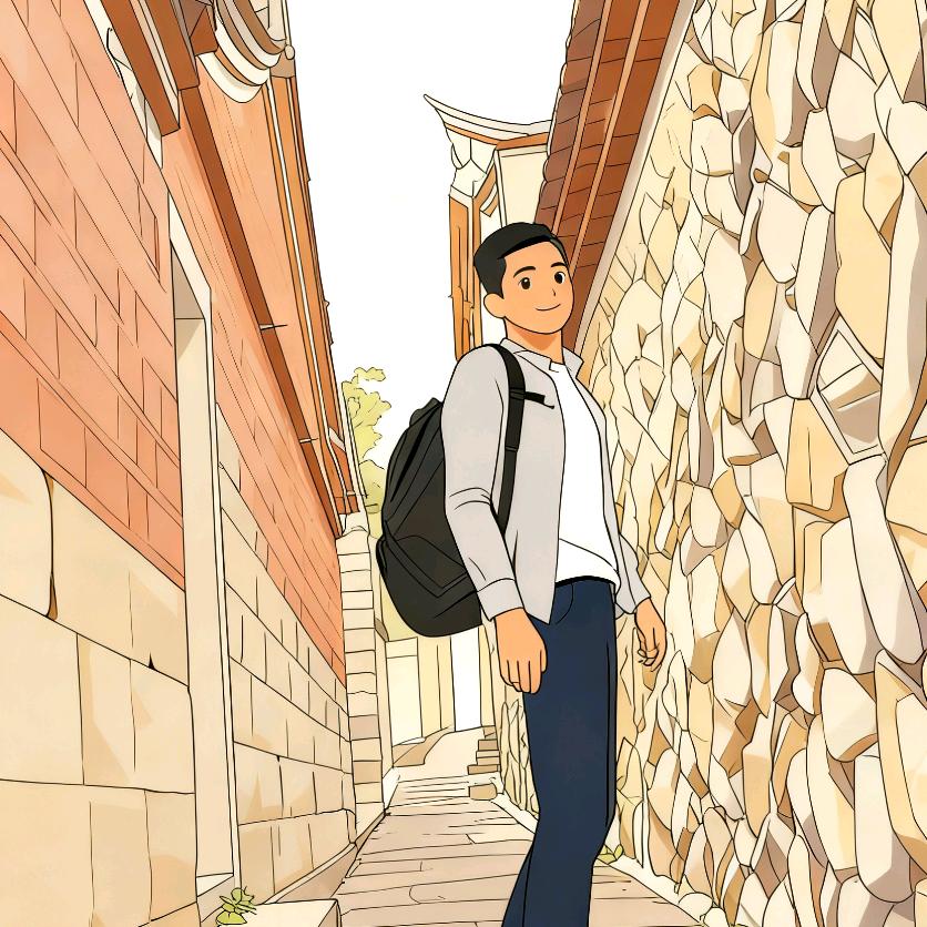 后方的小孙野玩