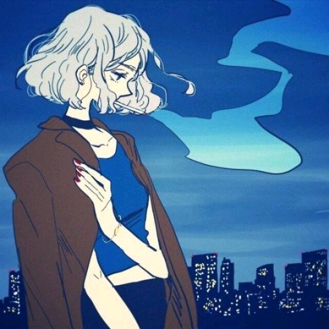 烟缭冷夜碎霓虹