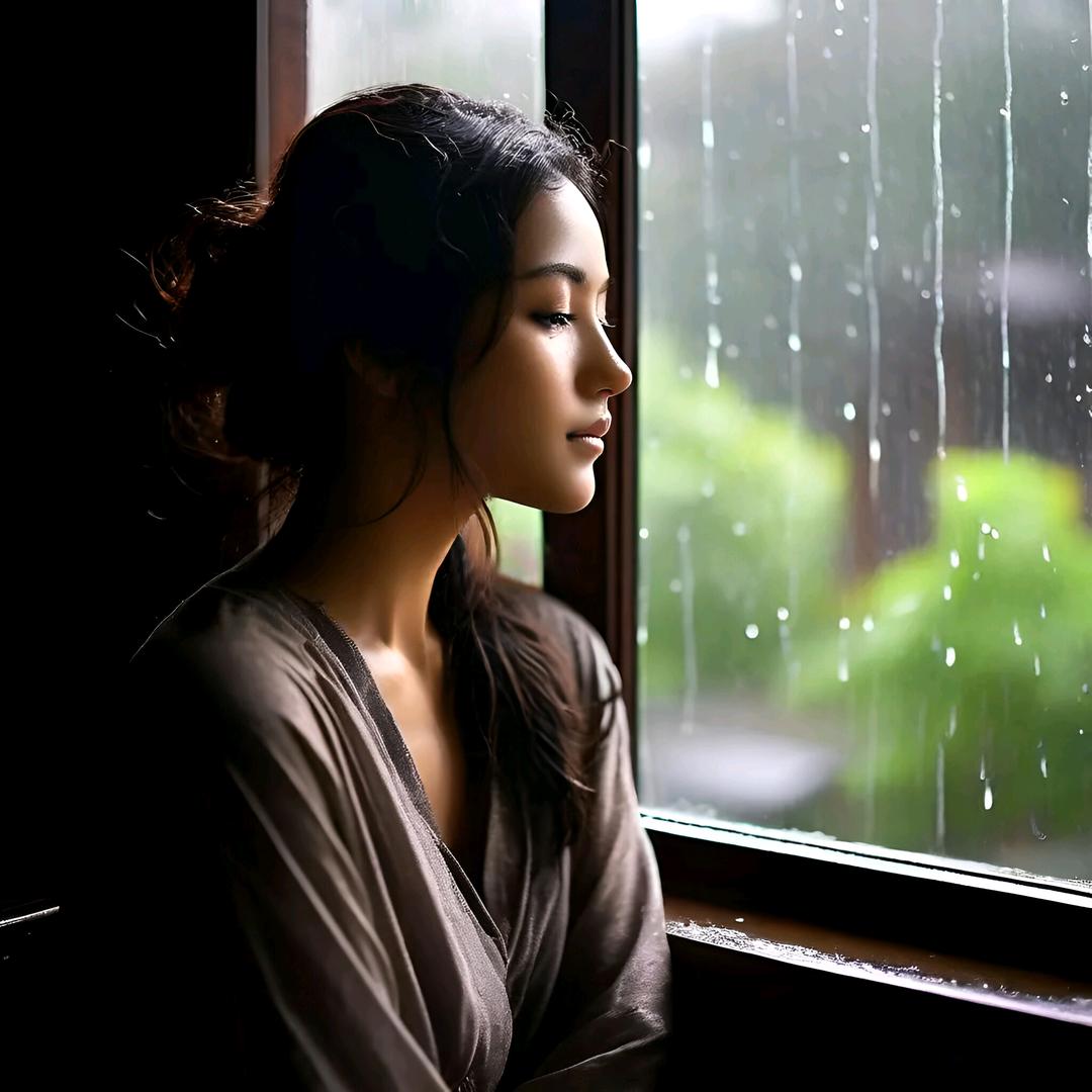 凭窗听雨