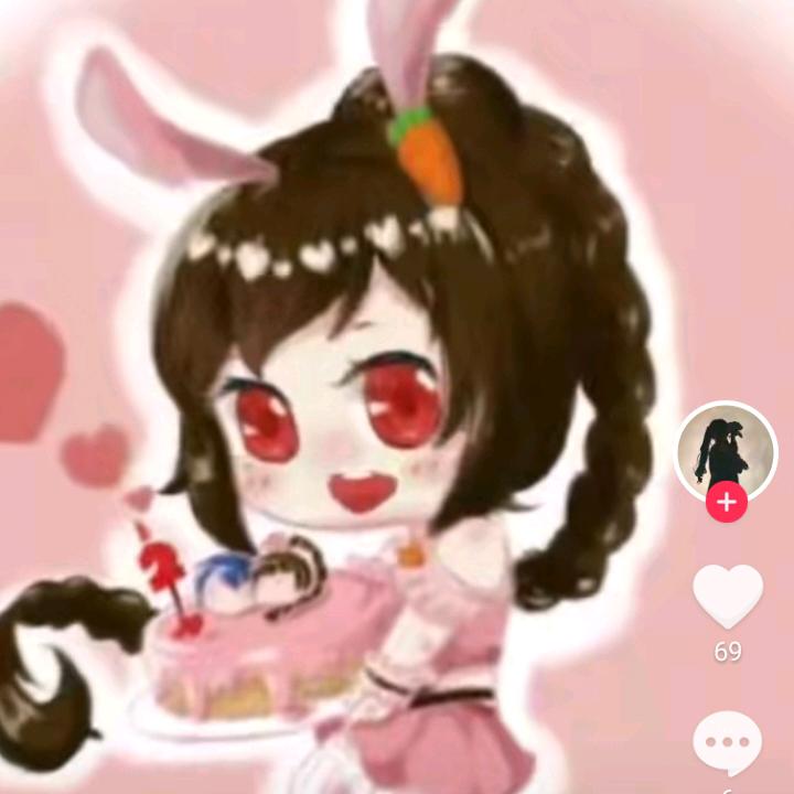 兔小舞爱吃草莓蛋糕