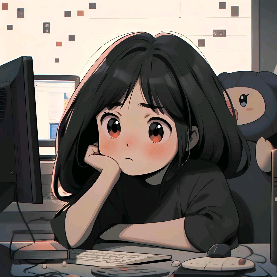 不安粉的女子