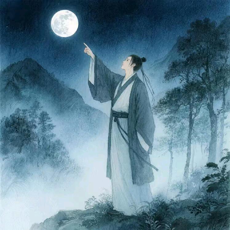 左手指月